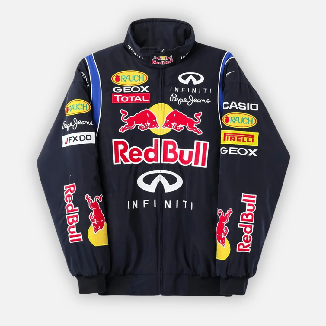 Veste F1 Vintage Red Bull Racing – Unisexe – Style Rétro