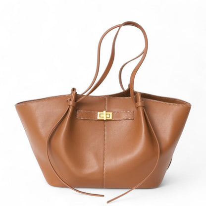 LYRA – Grand sac à main noir en simili cuir PU