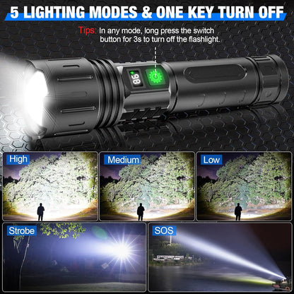 Lampe torche LED ultra-puissante – Éclairage longue portée