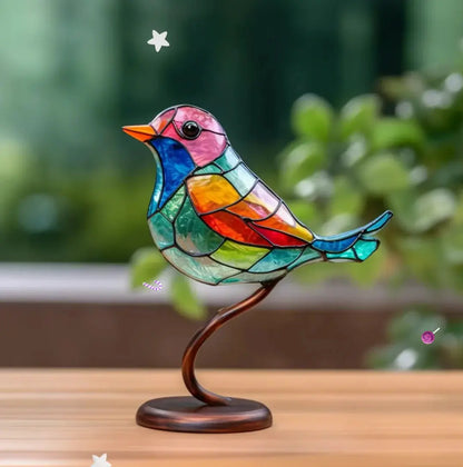 Handcrafted Bird Suncatcher | Stained Glass Window Decoration