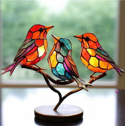 Handcrafted Bird Suncatcher | Stained Glass Window Decoration