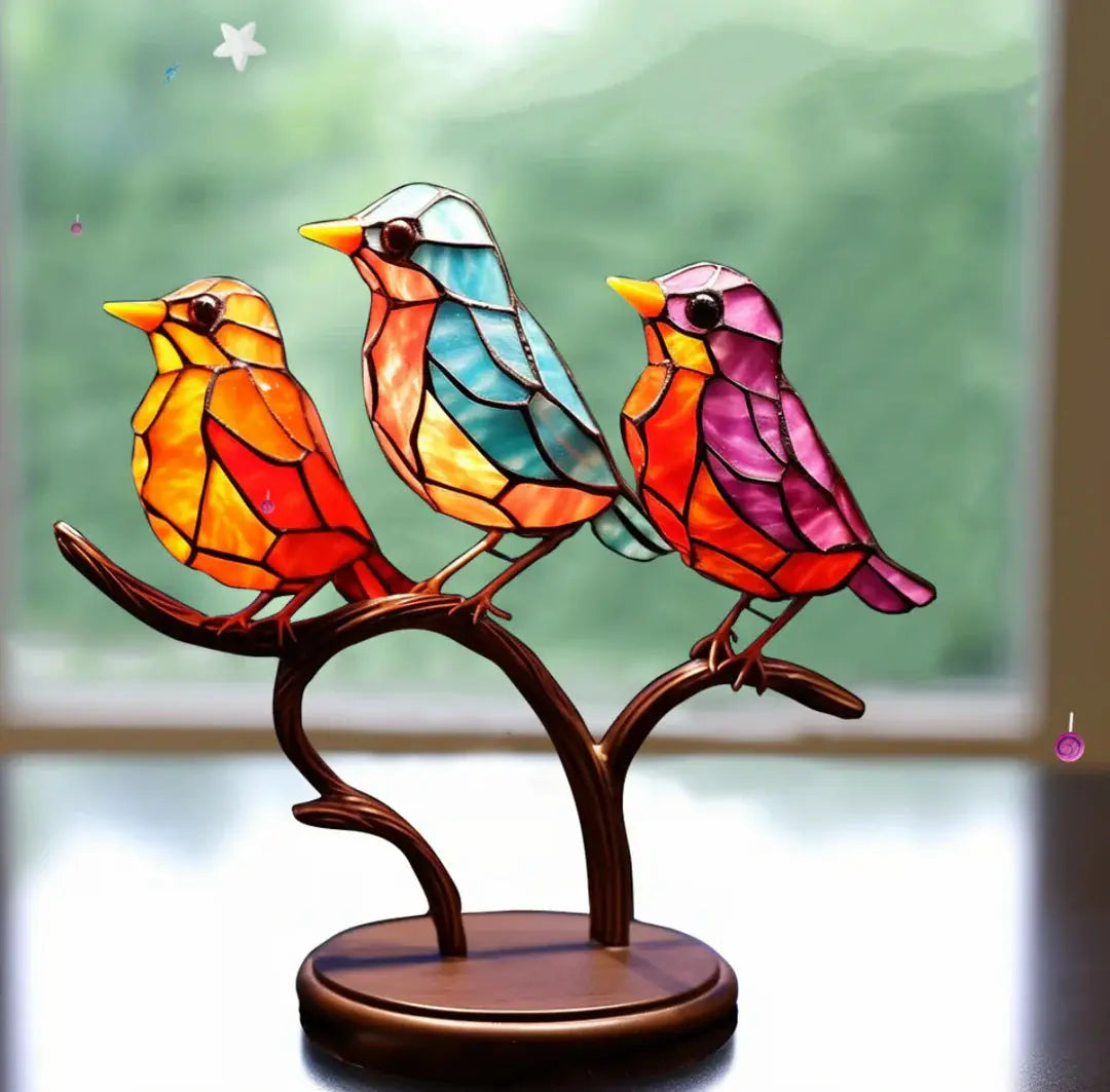 Handcrafted Bird Suncatcher | Stained Glass Window Decoration