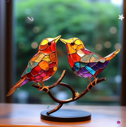 Handcrafted Bird Suncatcher | Stained Glass Window Decoration
