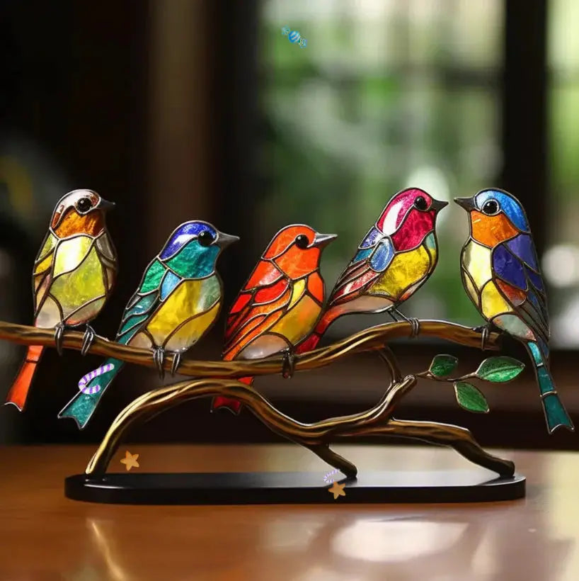 Handcrafted Bird Suncatcher | Stained Glass Window Decoration
