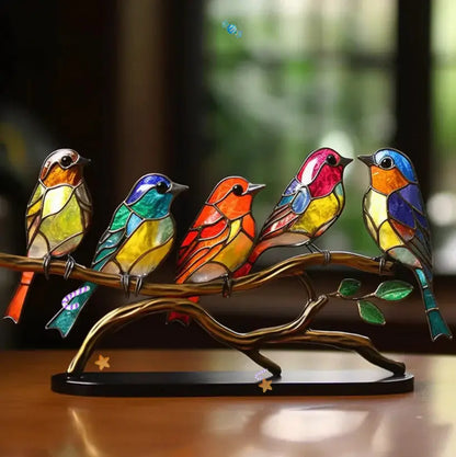 Handcrafted Bird Suncatcher | Stained Glass Window Decoration