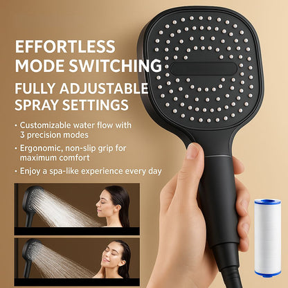 Pommeau de douche haute pression avec effet turbo et système de filtration