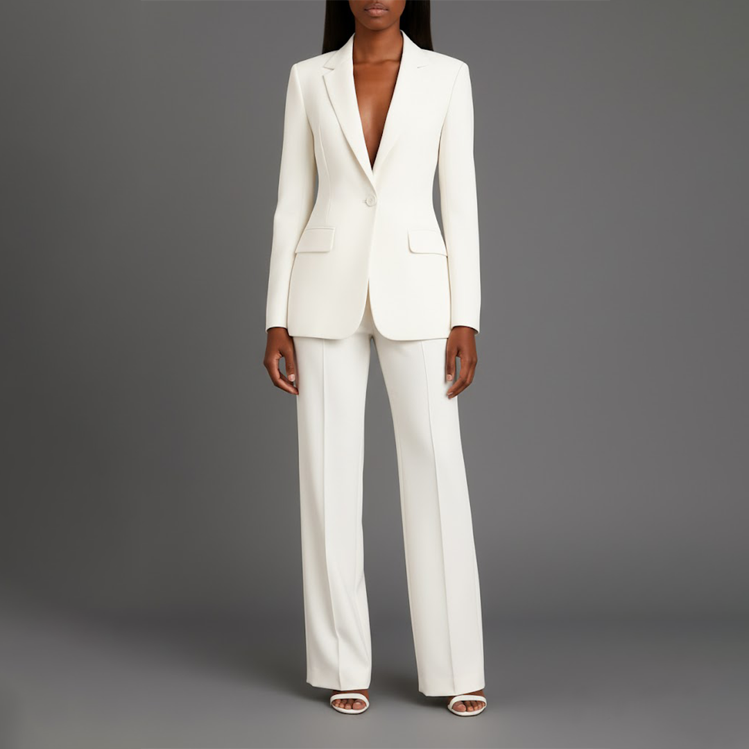 Christian – Ensemble tailleur chic pour femme avec blazer long ajusté