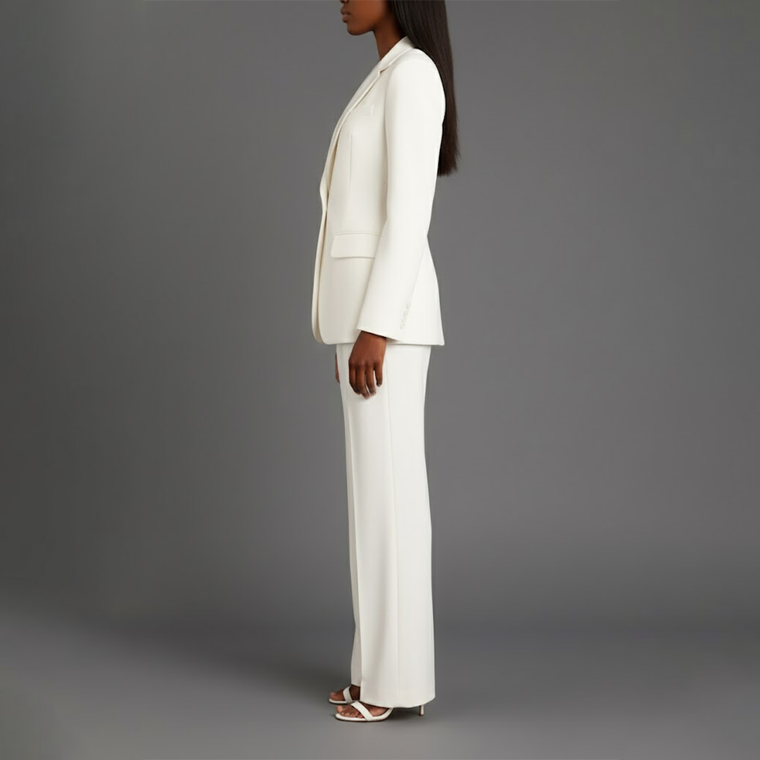 Christian – Ensemble tailleur chic pour femme avec blazer long ajusté