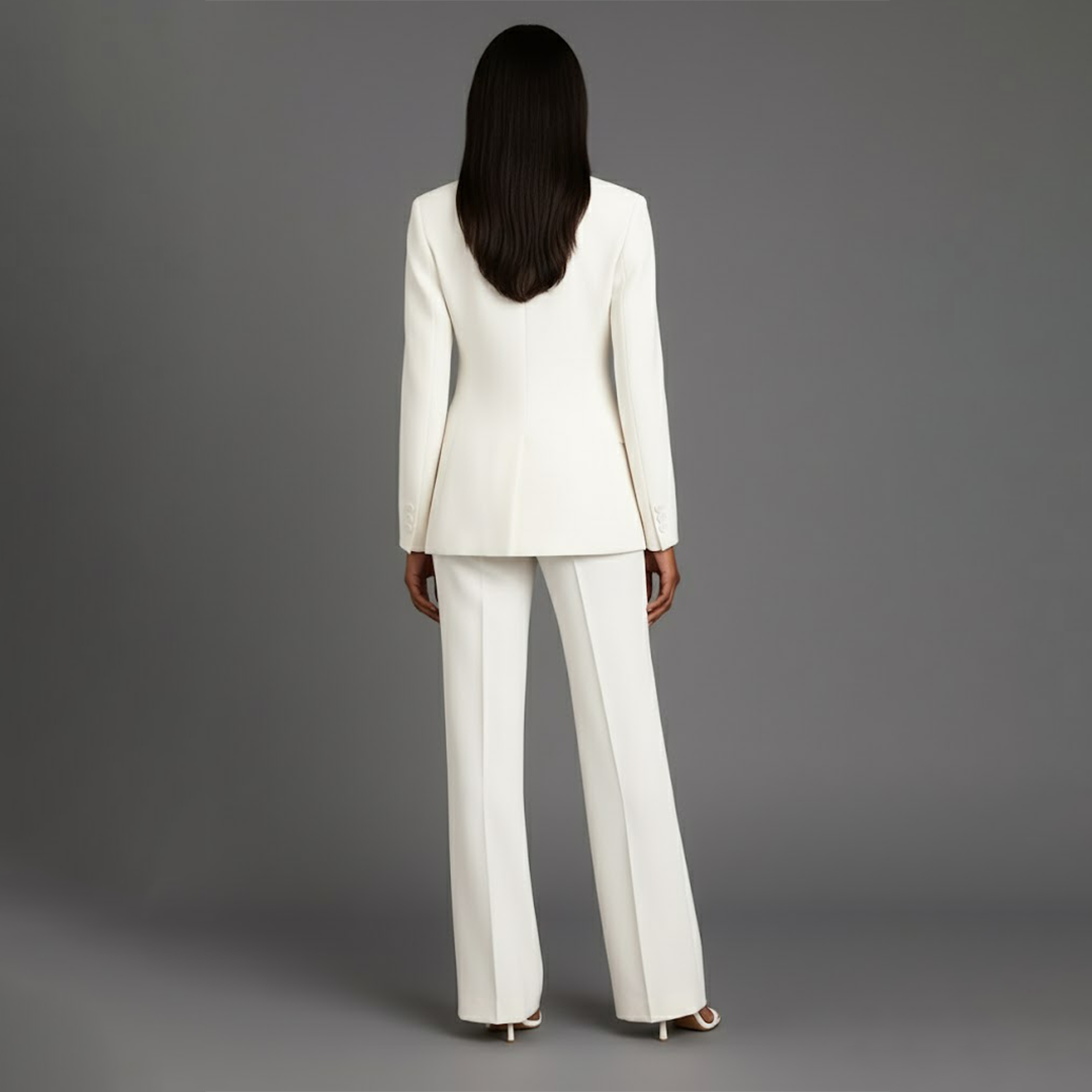 Christian – Ensemble tailleur chic pour femme avec blazer long ajusté