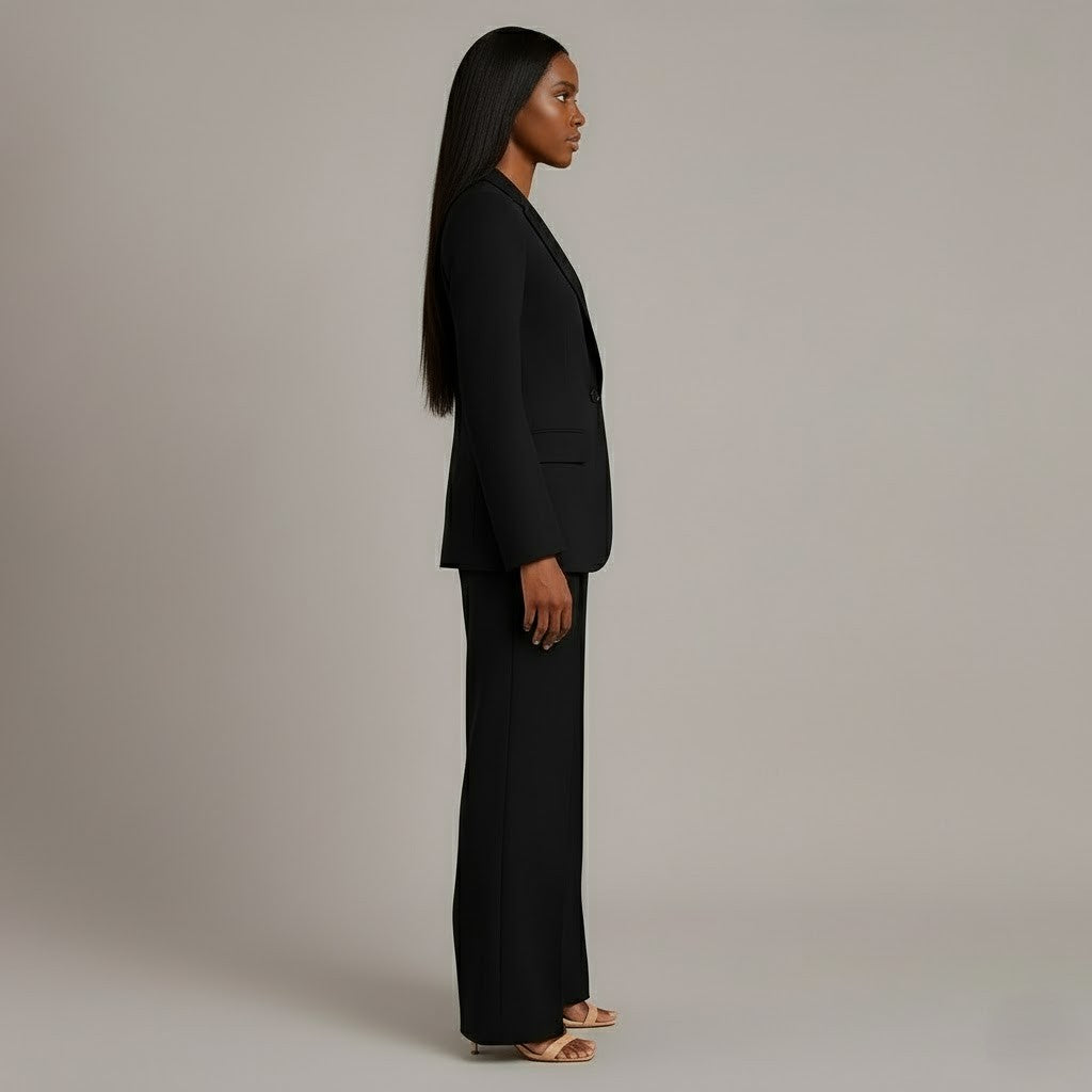 Christian – Ensemble tailleur chic pour femme avec blazer long ajusté