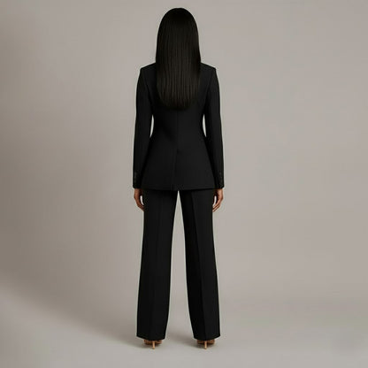 Christian – Ensemble tailleur chic pour femme avec blazer long ajusté