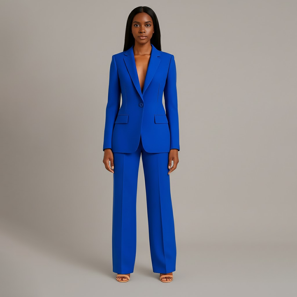 Christian – Ensemble tailleur chic pour femme avec blazer long ajusté
