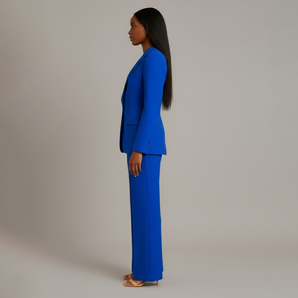 Christian – Ensemble tailleur chic pour femme avec blazer long ajusté