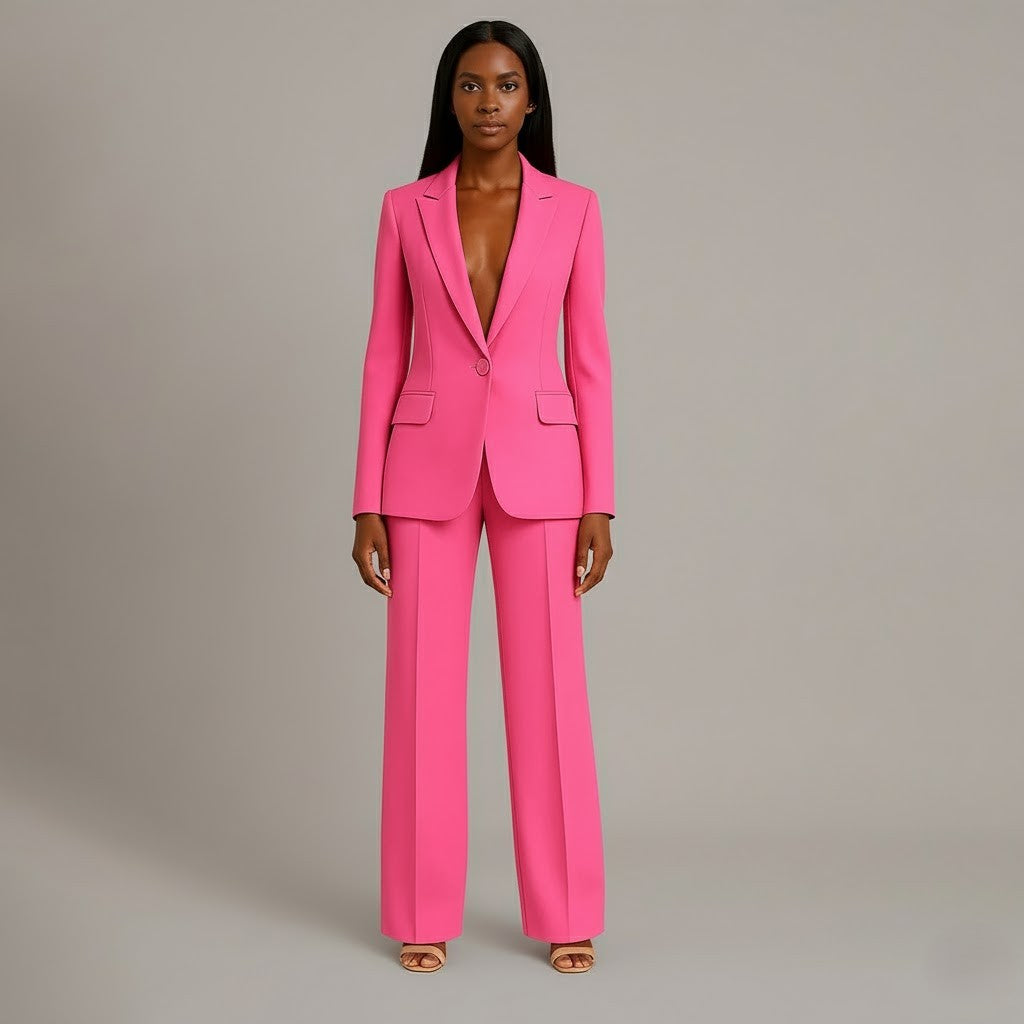 Christian – Ensemble tailleur chic pour femme avec blazer long ajusté
