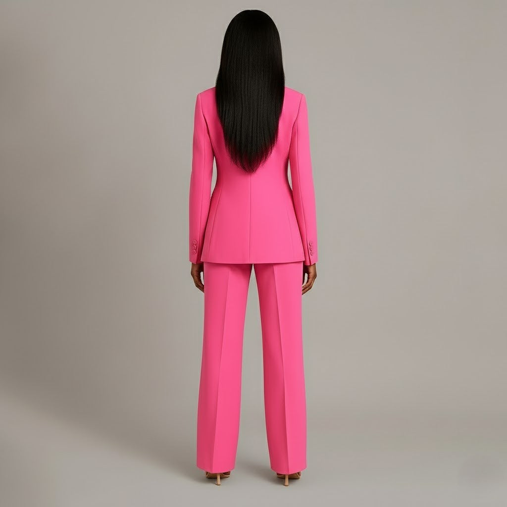 Christian – Ensemble tailleur chic pour femme avec blazer long ajusté