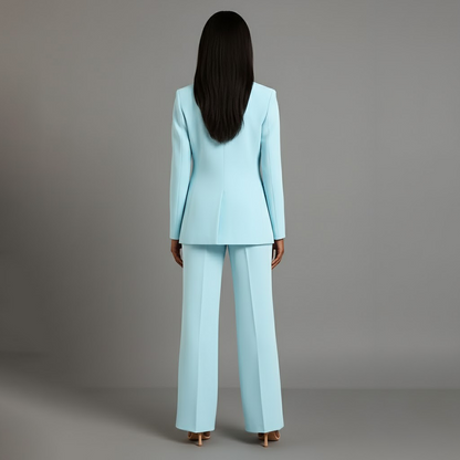 Christian – Ensemble tailleur chic pour femme avec blazer long ajusté
