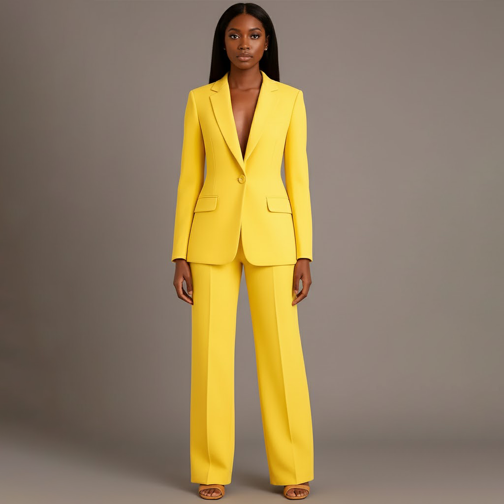 Christian – Ensemble tailleur chic pour femme avec blazer long ajusté