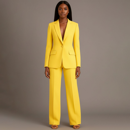 Christian – Ensemble tailleur chic pour femme avec blazer long ajusté
