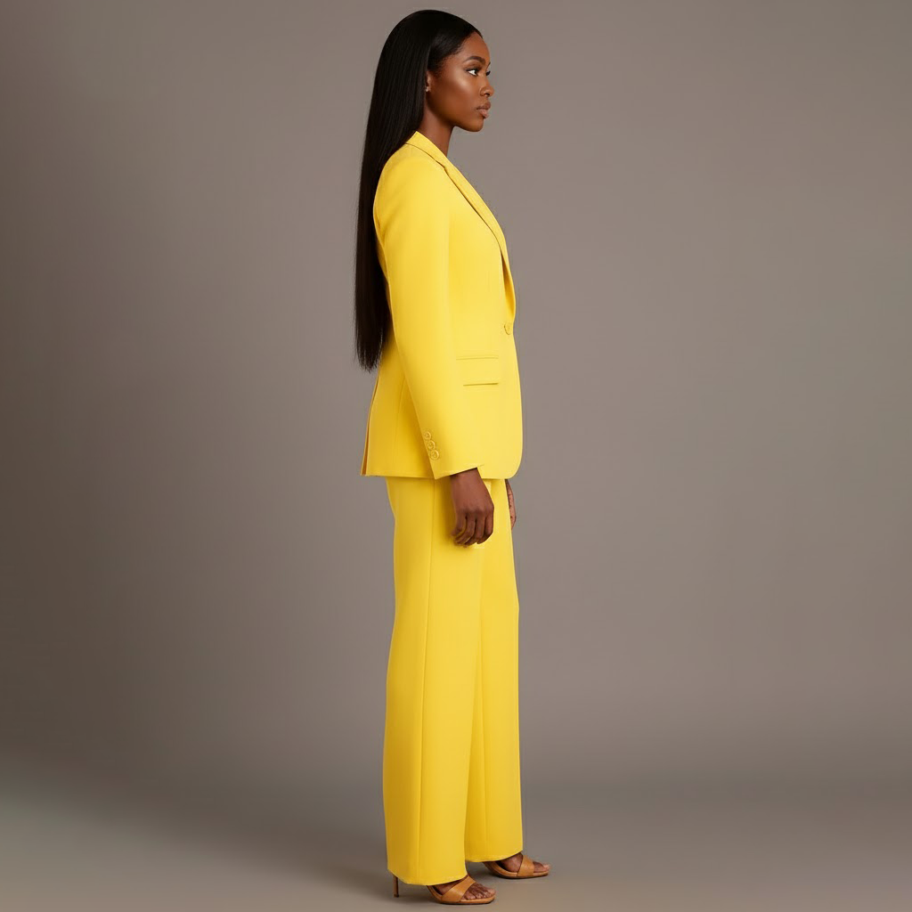 Christian – Ensemble tailleur chic pour femme avec blazer long ajusté