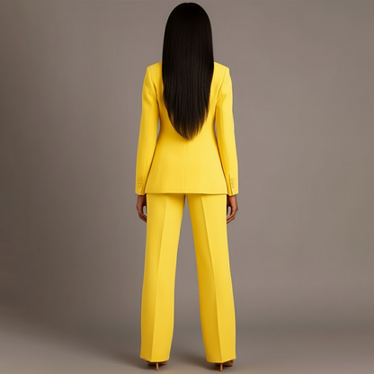 Christian – Ensemble tailleur chic pour femme avec blazer long ajusté