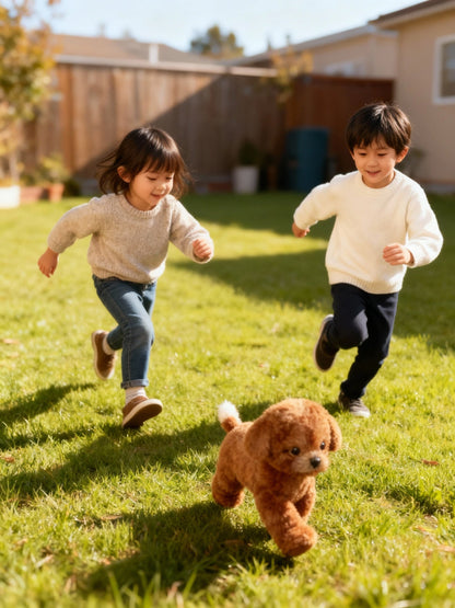 Chien robot interactif Nicoo – Marche, aboie et remue la queue | Peluche motorisée pour enfant