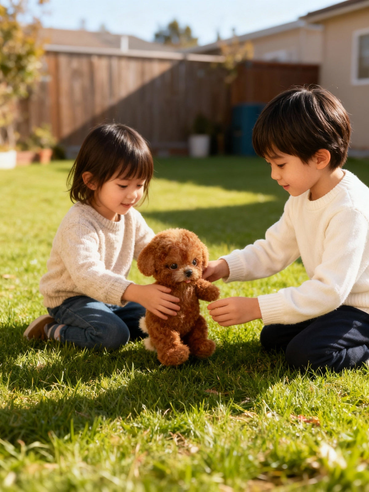 Chien robot interactif Nicoo – Marche, aboie et remue la queue | Peluche motorisée pour enfant