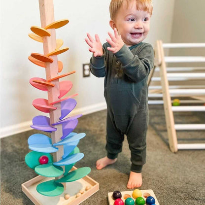 Rainbow Wooden Sound Tower | Sensory Educational Play Set