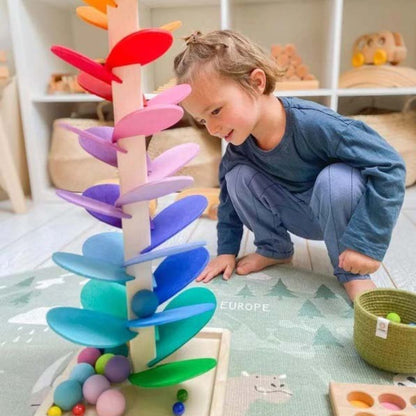 Rainbow Wooden Sound Tower | Sensory Educational Play Set