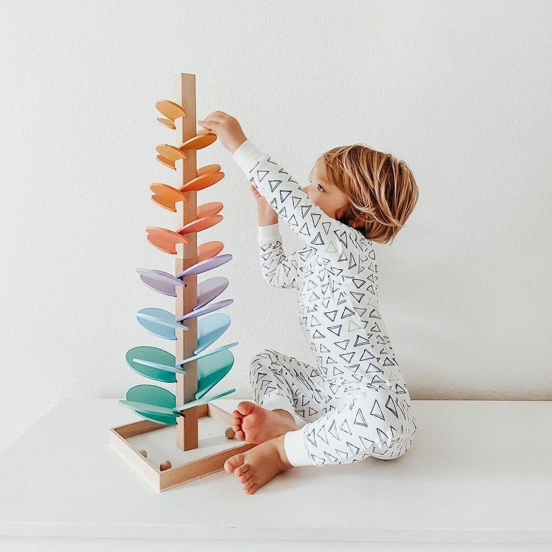 Rainbow Wooden Sound Tower | Sensory Educational Play Set