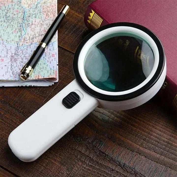 Loupe LED grossissante 30X haute précision pour lecture et inspection détaillée