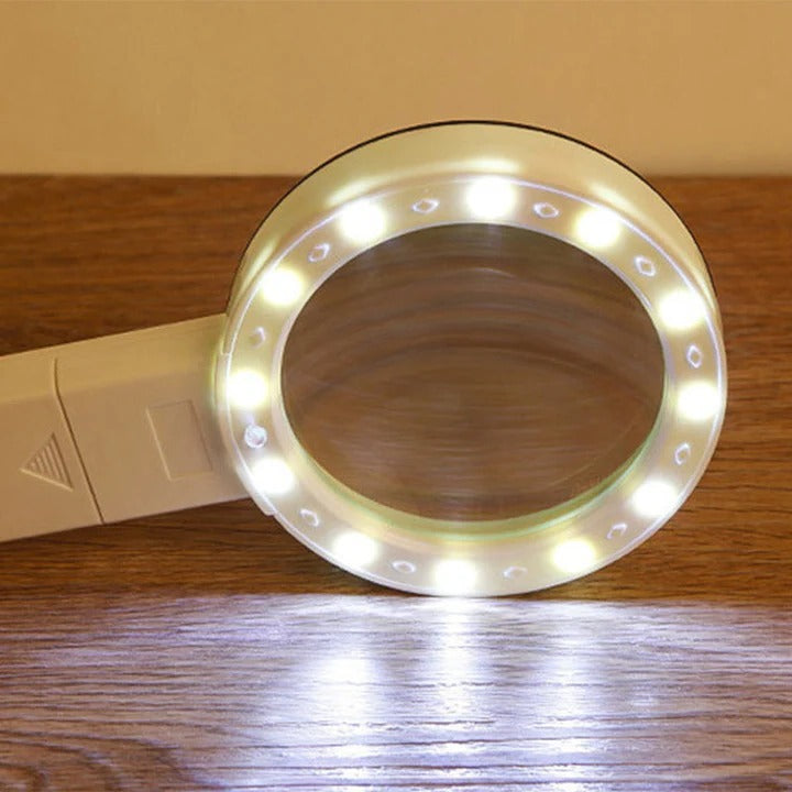 Loupe LED grossissante 30X haute précision pour lecture et inspection détaillée