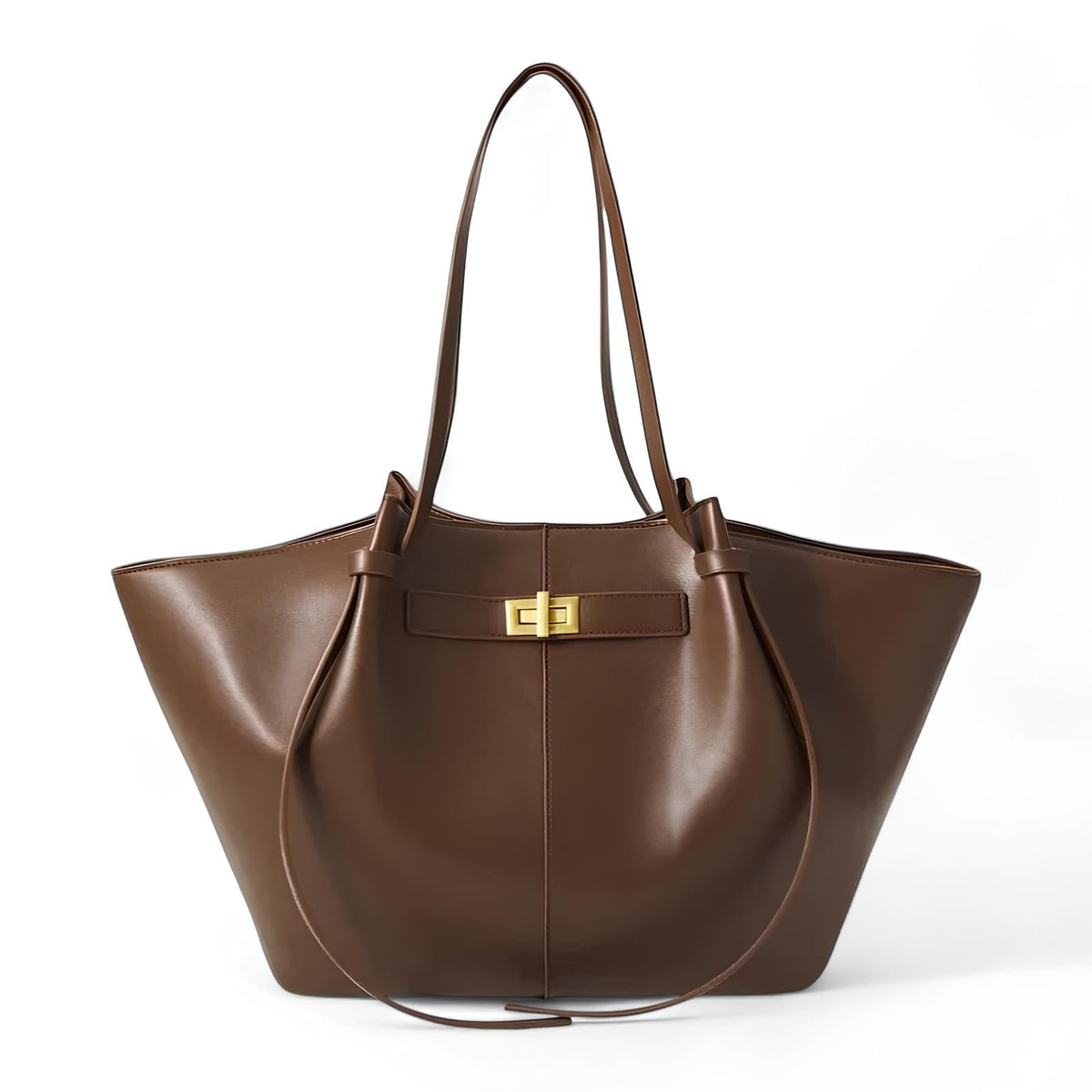 LYRA – Grand sac à main noir en simili cuir PU