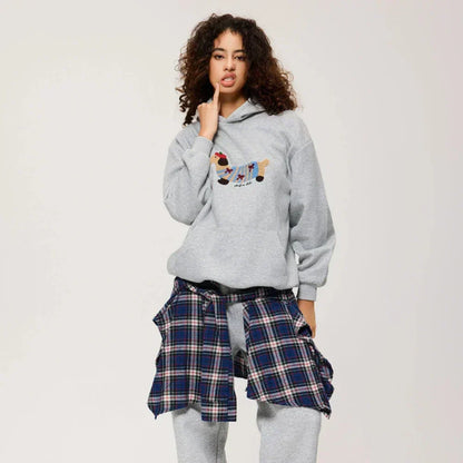 Milo – Sweat à capuche oversize unisexe avec broderie teckel