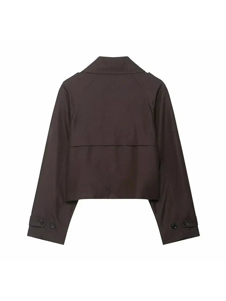 Trench élégant pour femme – Coupe croisée avec poches pratiques