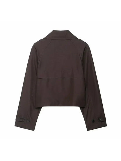 Trench élégant pour femme – Coupe croisée avec poches pratiques