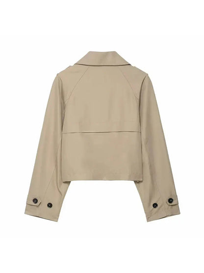Trench élégant pour femme – Coupe croisée avec poches pratiques