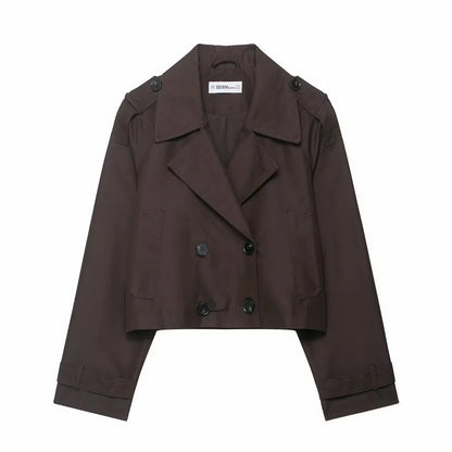 Trench élégant pour femme – Coupe croisée avec poches pratiques
