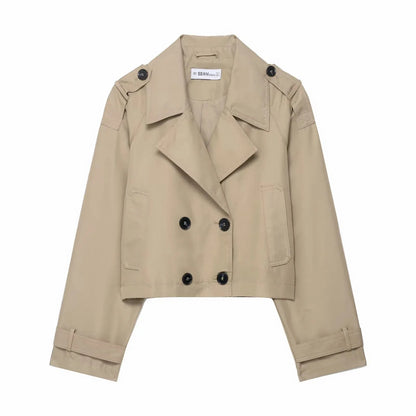 Trench élégant pour femme – Coupe croisée avec poches pratiques