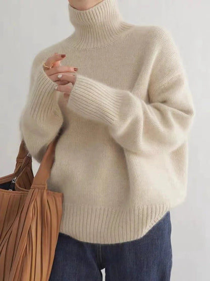 Joline – Pull col montant en cachemire pour femme