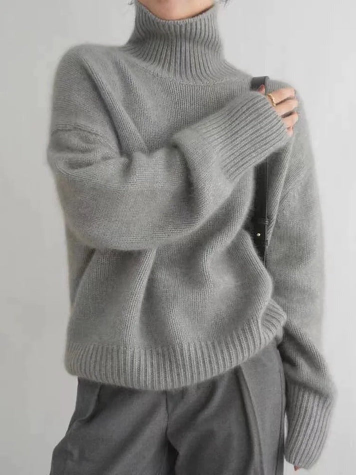 Joline – Pull col montant en cachemire pour femme