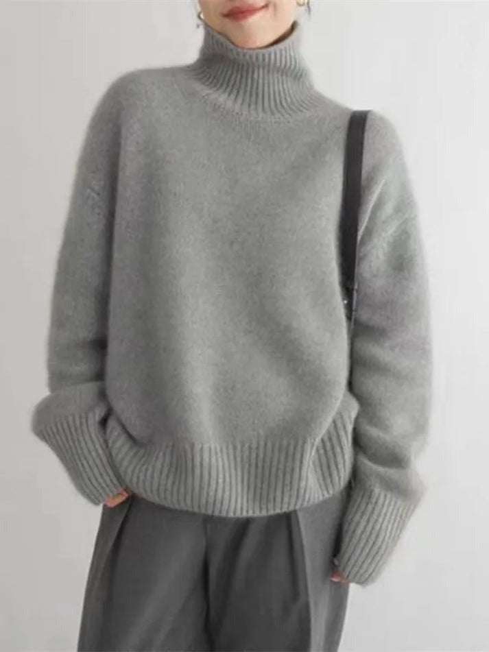 Joline – Pull col montant en cachemire pour femme