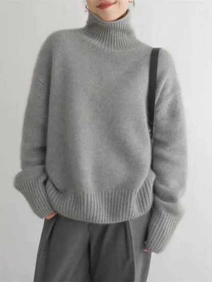Joline – Pull col montant en cachemire pour femme