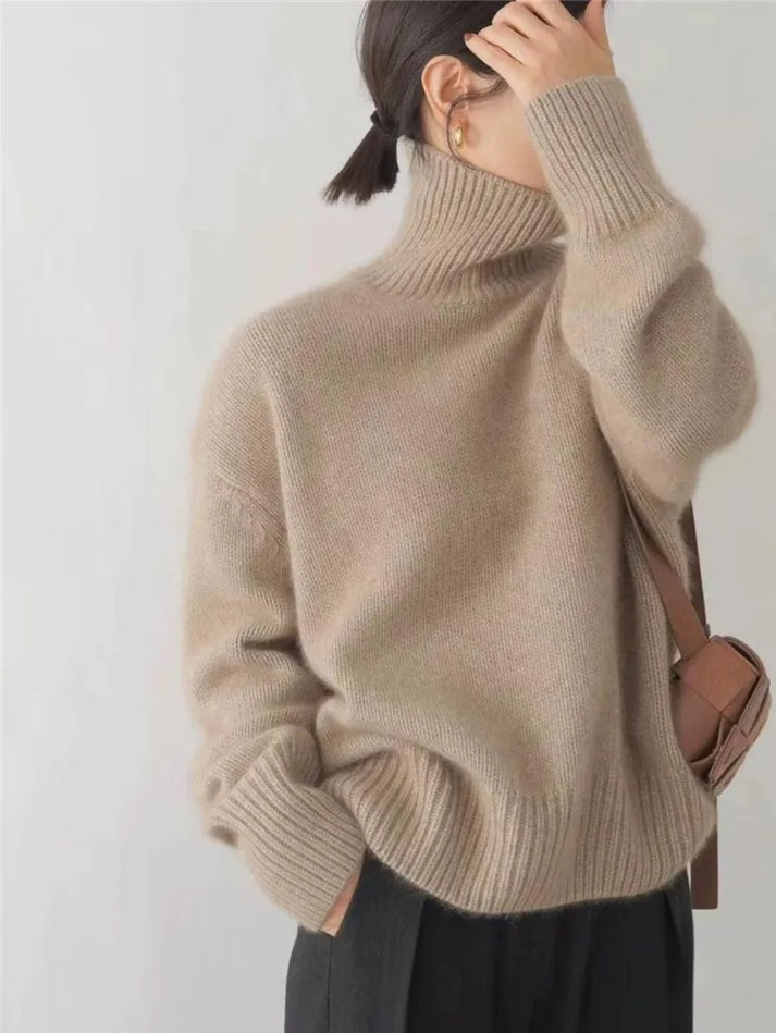 Joline – Pull col montant en cachemire pour femme