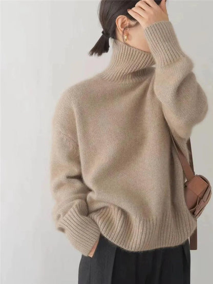 Joline – Pull col montant en cachemire pour femme