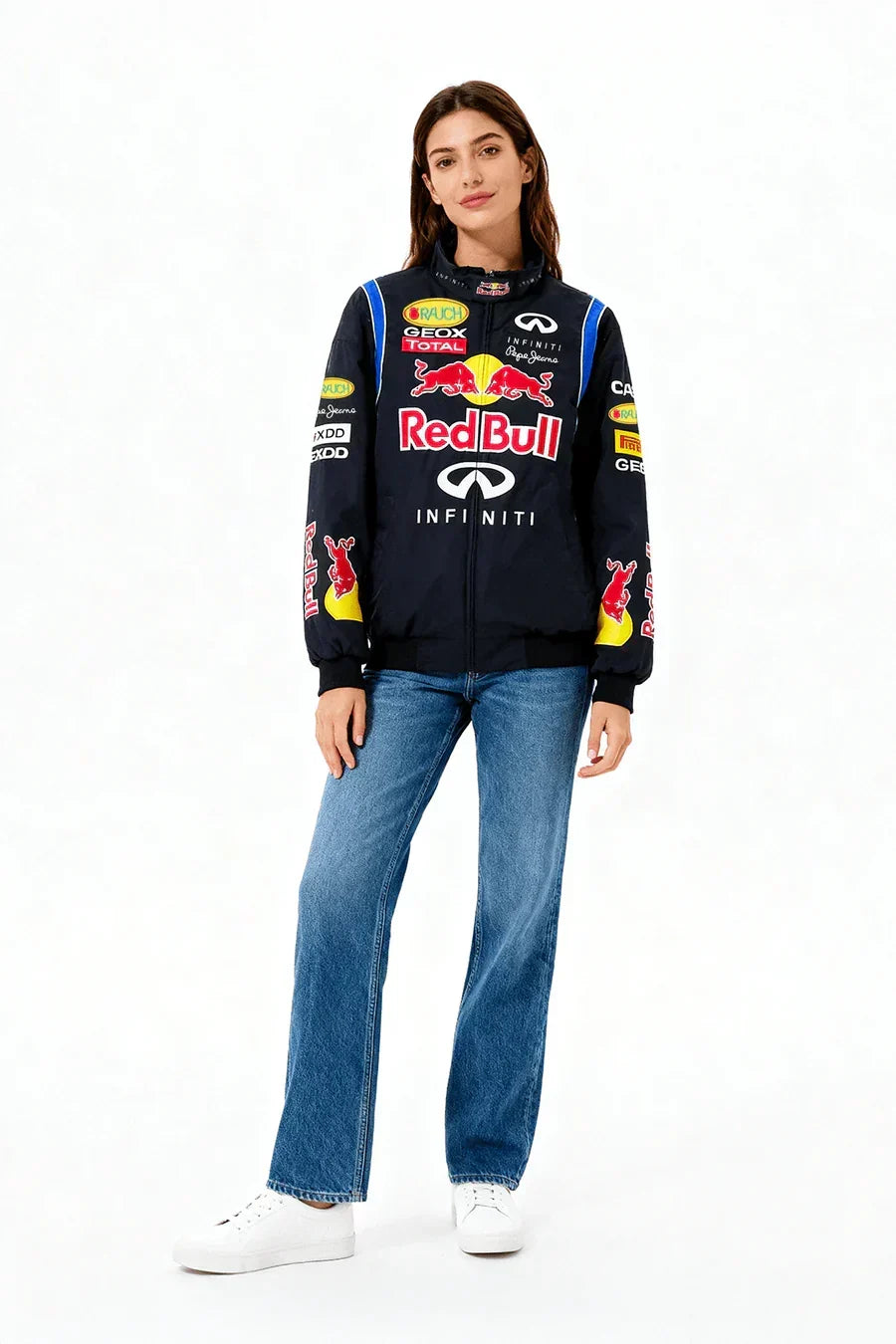 Veste F1 Vintage Red Bull Racing – Unisexe – Style Rétro